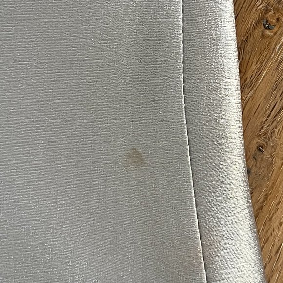 Silver Satin Finish Formal Dress with Draping Neckline Size S - Picture 6 of 6